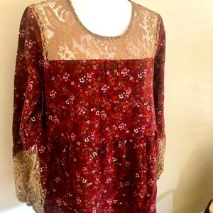 ANTHROPOLOGY eri + ali blouse NWT Large